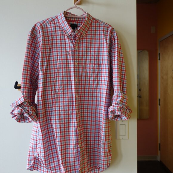 Lot of 8 J.Crew mens Tall Large L LT cotton casual workwear office shirts - Picture 2 of 16